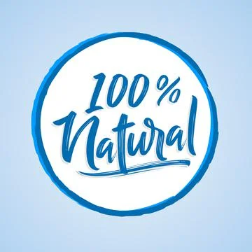 100% Natural rounded vector emblem design. Stock Illustration