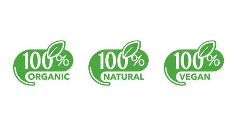 100-natural-set Stock Illustration
