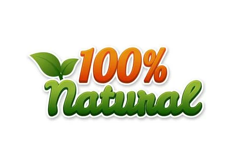 100% Natural text effect Stock Illustration