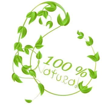 100 natural vector logo design on a white background. Illustration
