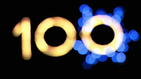 100 number made from lights Stock Footage 418415