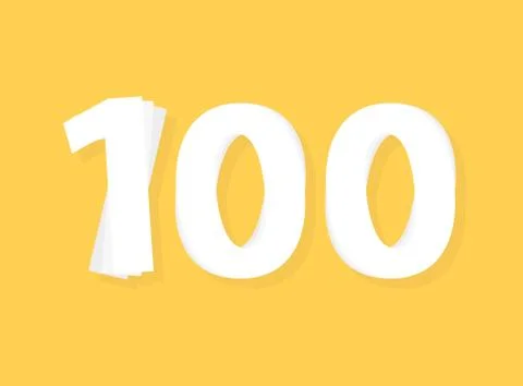 100 Number vector, modern layers design font. Eps10 illustration              Illustrazione stock