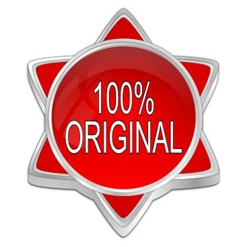 100% Original button - 3D illustration Stock Illustration