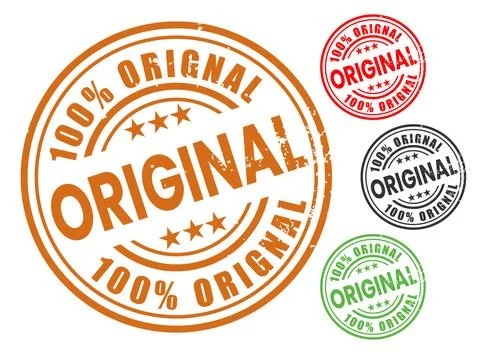 100% Original Rubber Stamp Vector Set Stock Illustration