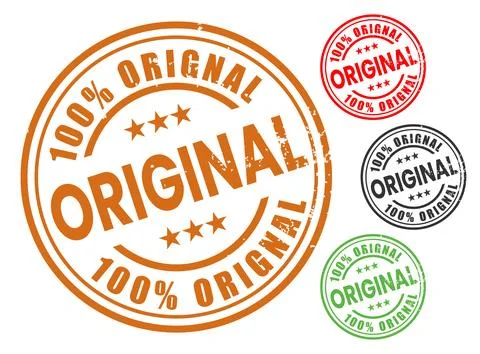 100% Original Rubber Stamp Vector Set Stock Illustration