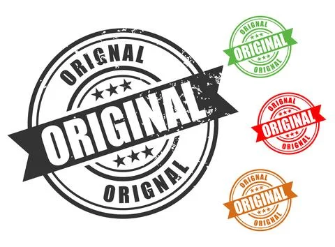 100% Original Rubber Stamp Vector Set Stock Illustration