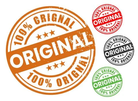 100% Original Rubber Stamp Vector Set Stock Illustration