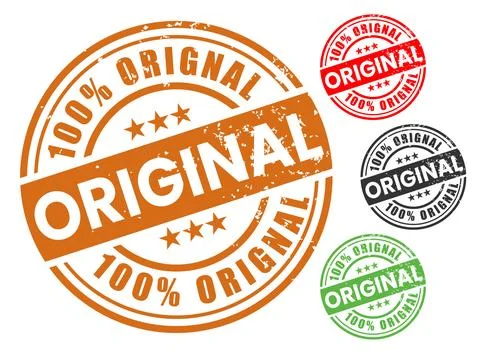 100% Original Rubber Stamp Vector Set Stock Illustration