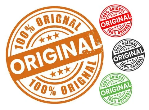 100% Original Rubber Stamp Vector Set Stock Illustration
