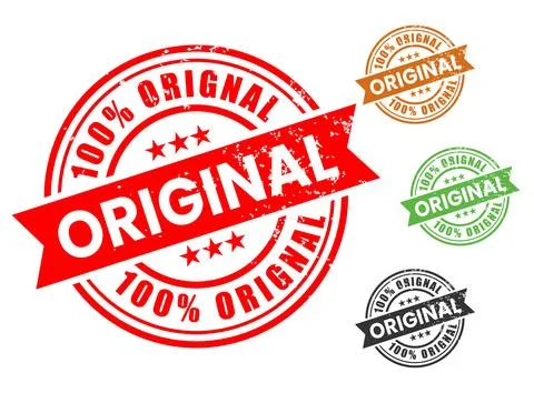 100% Original Rubber Stamp Vector Set Stock Illustration