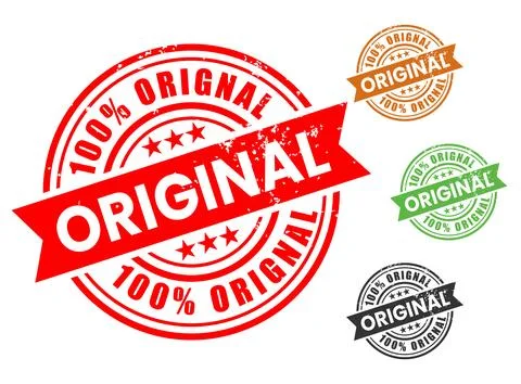100% Original Rubber Stamp Vector Set Stock Illustration