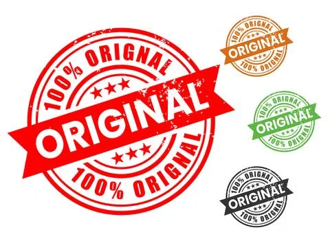 100% Original Rubber Stamp Vector Set Stock Illustration
