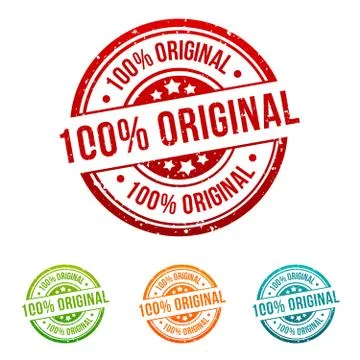 100% Original Stamp Button Banner Badge in different colours. Stock Illustration