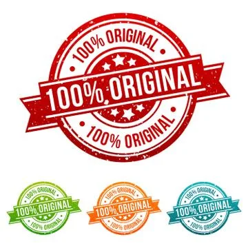 100% Original Stamp Button Banner Badge in different colours. Stock Illustration