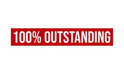 100% Outstanding Rubber Stamp. 100% Outstanding Grunge Stamp Seal Vector Il.. Stock Illustration