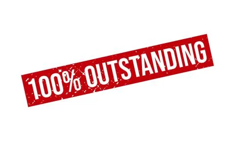 100% Outstanding Rubber Stamp. 100% Outstanding Grunge Stamp Seal Vector Il.. Stock Illustration