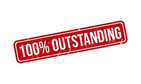 100% Outstanding Rubber Stamp. 100% Outstanding Grunge Stamp Seal Vector Il.. Stock Illustration