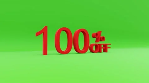 100 percent off 3D rendering Stock Footage 153359368