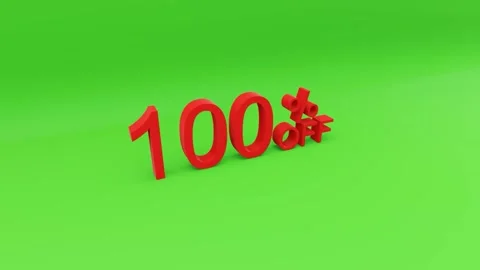 100 percent off 3D rendering Video stock 153359381