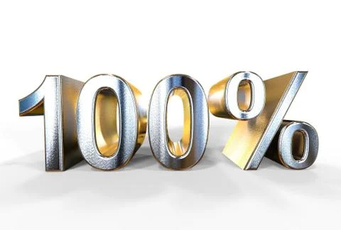 100 Percent 3d rendering which can be used for sale, investment, concepts a.. 库存插图