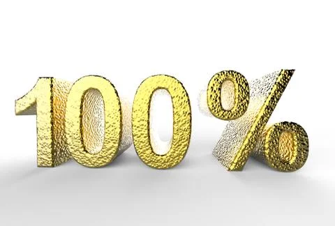 100 Percent 3d rendering which can be used for sale, investment, concepts a.. Stock Illustration