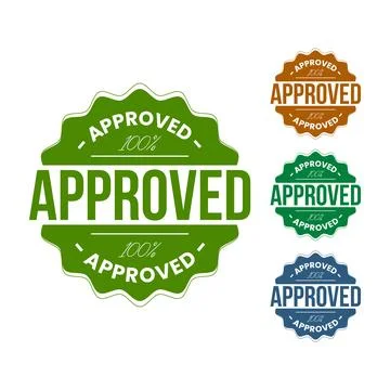 100 Percent Approved Vector Icon. Approved Stamp. Approved Stamp in Circle... イラスト素材