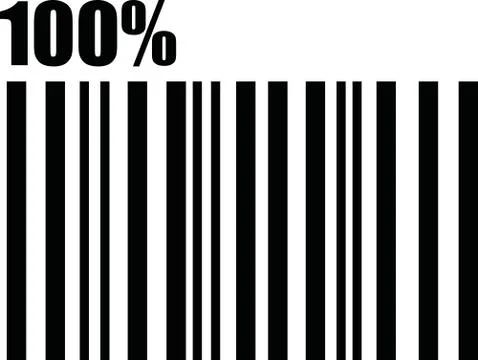 100 percent barcode Stock Illustration