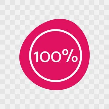 100 percent chart. Vector percentage infographics. Magenta isolated icon 스톡 일러스트