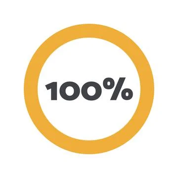 100 percent chart. Vector percentage infographics. Circle isolated icon. Sign Stock Illustration
