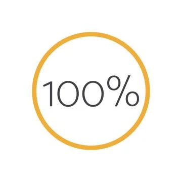 100 percent circle chart. Vector percentage infographic element. Sign Stock Illustration