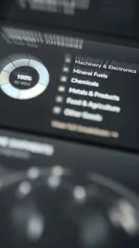 100 percent circular chart divides commodity value among machinery 写真素材