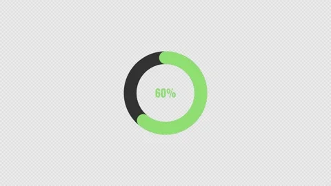 100 Percent Circular Pie Chart Completion Animation Transparent Background Stock Footage 339649365