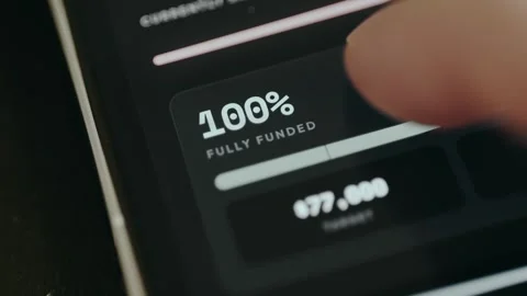 100 percent fully funded, goal has successfully reached the financial target Stock Footage 332485796