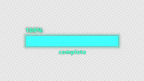100% Percent Loading Progress Bar on alpha Background Stock Footage 342434694