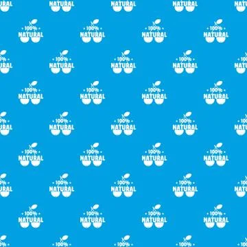 100 percent natural pattern vector seamless blue Stock Illustration