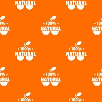 100 percent natural pattern vector orange Stock Illustration