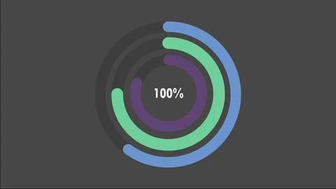 100 percent pie chart. Circle diagram business illustration. Illustrazione stock
