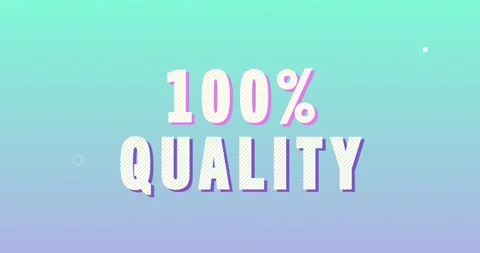 100 Percent Quality Logotype. Smooth Text Animation. Stock Footage 136078384