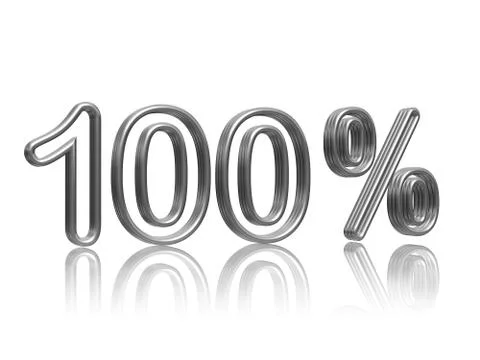 100 percent  in silver Stock Illustration