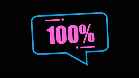100 Percent text neon Stock Footage 140219508