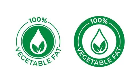 100 percent vegetable fat vector icon. Food package seal, vegetable fat ingre Stock-Illustration