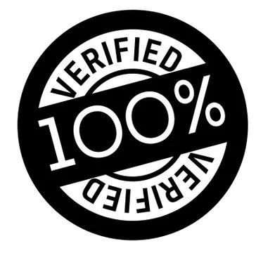 100 percent verified stamp on white Stock Illustration