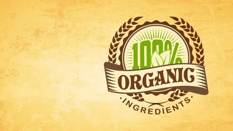 100 percent vital elements symbol with antique style typeface decorated with a Stock Footage 130670734