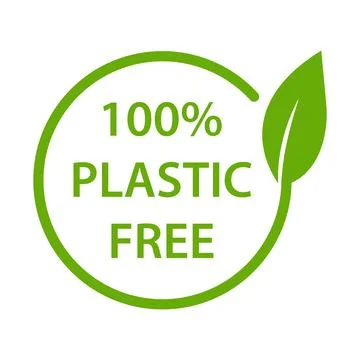 100% plastic free icon vector BPA free warranty packaging sign for graphic de Stock Illustration