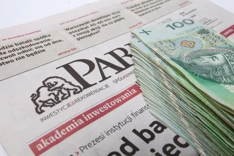 100 PLN banknotes Stock Photos