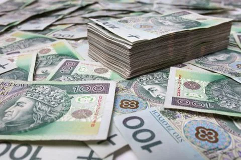 100 PLN banknotes Stock Photos