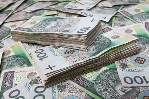 100 PLN banknotes Stock Photos