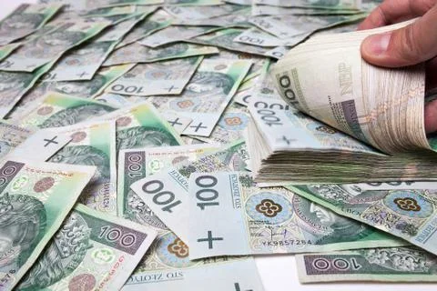 100 PLN banknotes Stock Photos