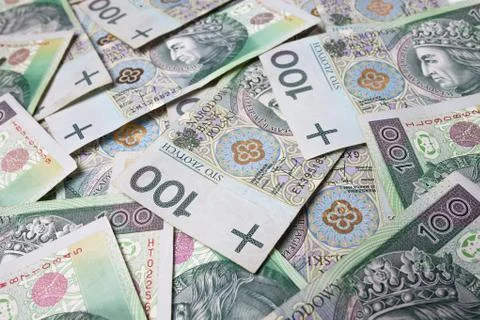 100 PLN banknotes Stock Photos