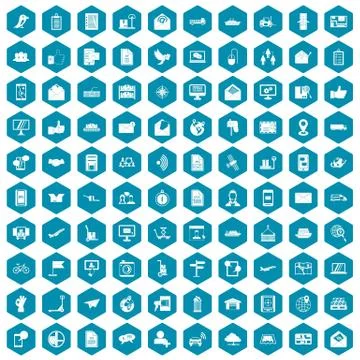 100 post and mail icons sapphirine violet 스톡 일러스트